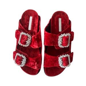 Emanuela Caruso Capri Crushes Velvet Slides